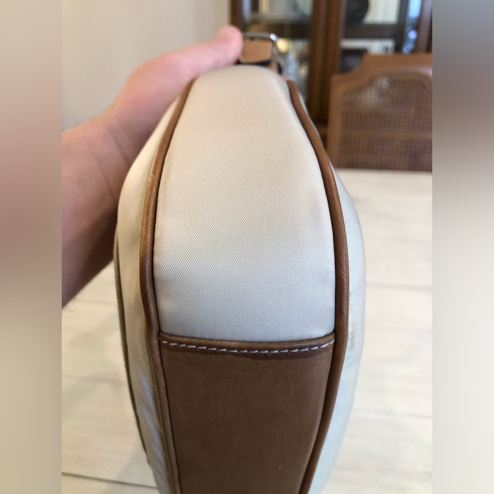 Vintage Coach Cream/Tan Hobo Nylon Mini Shoulder/Hand Bag in EUC with Hangtag - Picture 5 of 13
